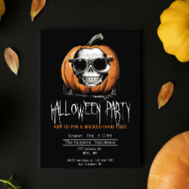 Brottande Jack O' Lantern Grinning Skull Halloween Inbjudningar