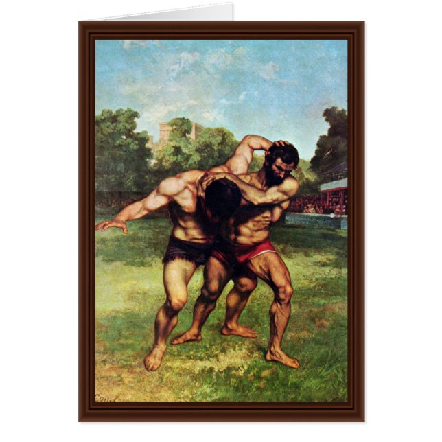 Brottare av Courbet Gustave Hälsningskort (Framsidan)