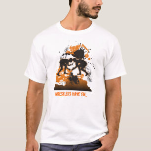 Brottare t-skjorta orange och svart t-shirt