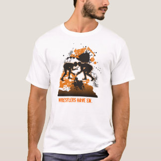 Brottare t-skjorta orange och svart t-shirt