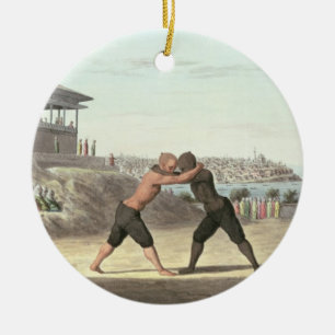 Brottas matchen, Constantinople (w/c på papper) Julgransprydnad Keramik