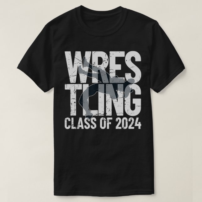 brottlingsklass 2024 Wrestler Silhouette T Shirt (Design framsida)