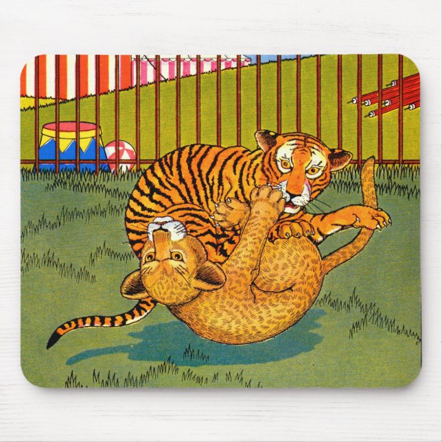 brottning av tiger och leopard musmatta (Framsidan)