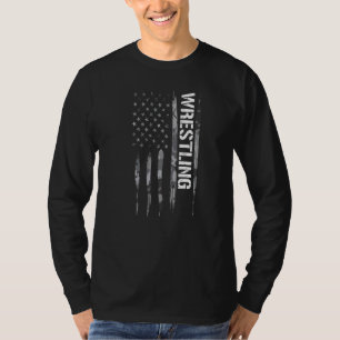Brottning Brottning Amerikanska flaggans talesätt T Shirt