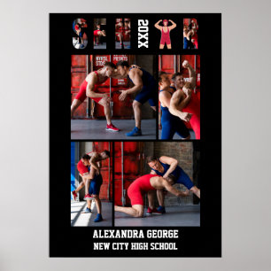 Brottning Examen Senior Night Brottare Poster