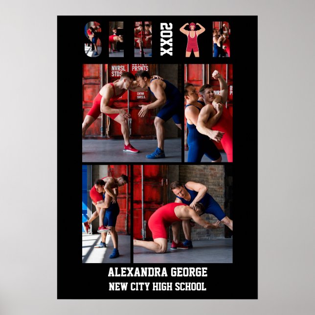 Brottning Examen Senior Night Brottare Poster (Framsidan)