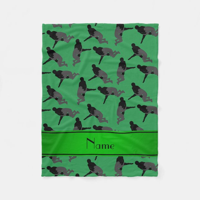 Brottning för personlignamngrönt fleecefilt (Framsidan)