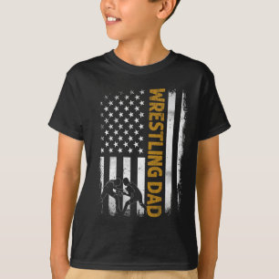 brottning Pappa mot amerikanska Flagga 4 juli Far T Shirt