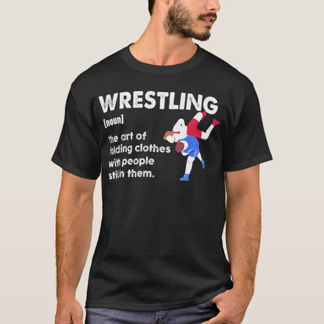 Brottning Rolig Ordbok Definition Brottare T Shirt (Framsida)