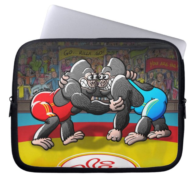 Brottninggorillor Laptop Sleeve (Framsidan)