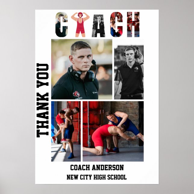 Brottningscoach Senior Night-examen Poster (Framsidan)