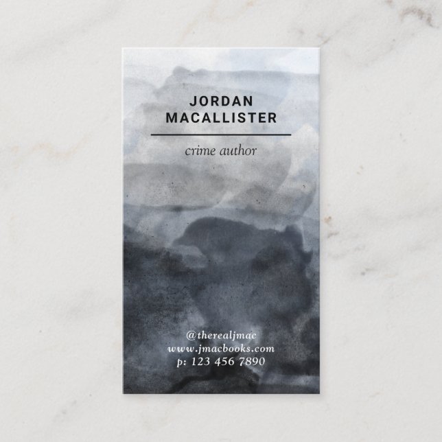 Brotts- författare för sandig vattenfärg visitkort (Framsida)