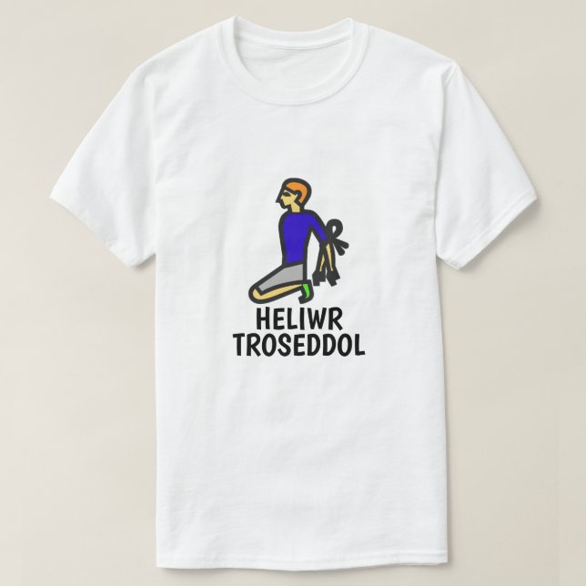 Brottslig person och walesisk text heliwr troseddo t shirt (Design framsida)