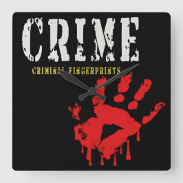Brottsligt fingeravtryck Wall Clock Fyrkantig Klocka