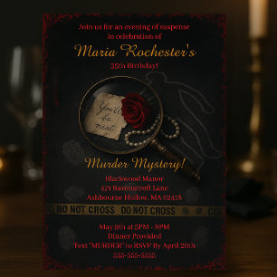 Brottsligt scen Murder Myasty Party-inbjudan Inbjudningar