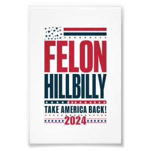 Brottsling Hillbilly 2024 Trump Vance 2024 Valet Fototryck