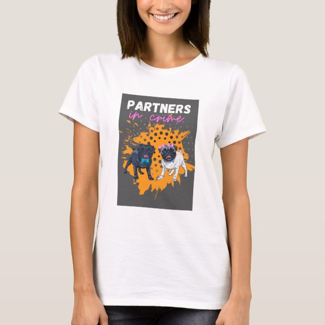 brottspartner i hundar t shirt (Framsida)