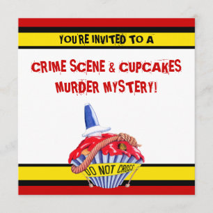 Brottsscen Cupaka Murder Mystery Inbjudan
