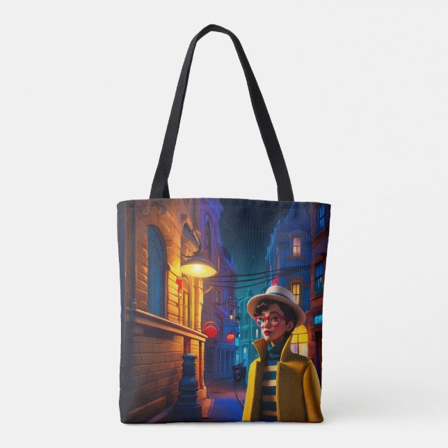 "Brottsscenen" Tote Bag Tygkasse (Baksida)