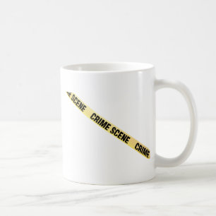 Brottsscenens band är slut. Genomskinlig bakgrund Kaffemugg