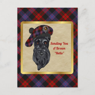 Broun/Brown Klan Badge & Tartan Vykort