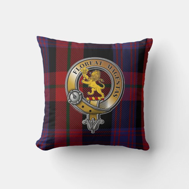 Broun Tartan & Badge Kudde (Framsida)