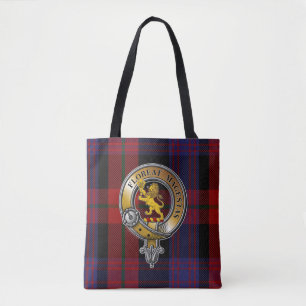 Broun Tartan & Badge Tygkasse