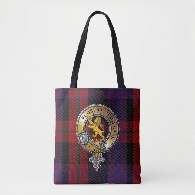 Broun Tartan & Badge Tygkasse (Framsida)