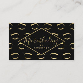 Brovar och snedstreck, mikrobläck, svart/Guld Visitkort