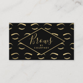 Brovar och snedstreck Mönster Black/Guld Visitkort