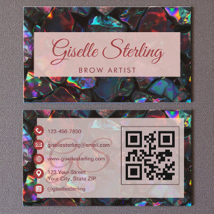 Brow Artist Black Opal Gemstone QR-kod Visitkort