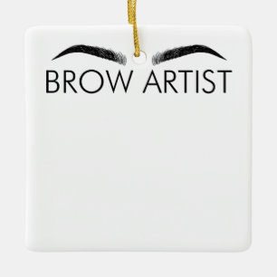 Brow Artist Brow Lounge Eyebrow Älskare Br Julgransprydnad Keramik
