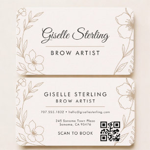 Brow Artist Floral QR-kod Professionell Visitkort