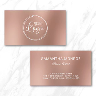 Brow Artist Företagets logotyp Rose Gold Ombre Blu Visitkort