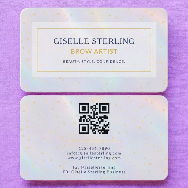 Brow Artist Holographic QR Code Visitkort (Skapare uppladdad)