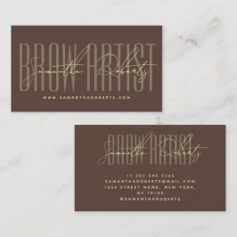 Brow artist modern typography script brown visitkort