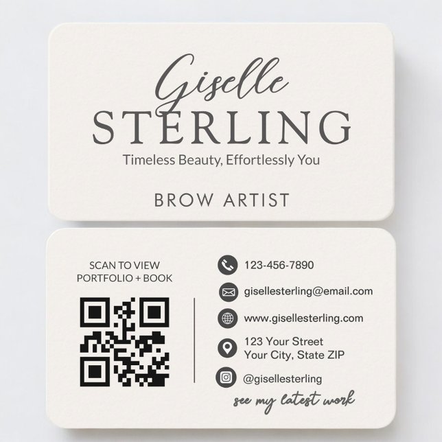 Brow Artist Neutral QR Code Visitkort (Skapare uppladdad)