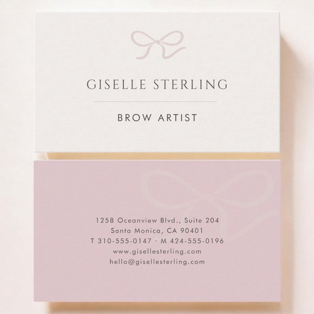 Brow Artist Pink Bow Visitkort (Skapare uppladdad)