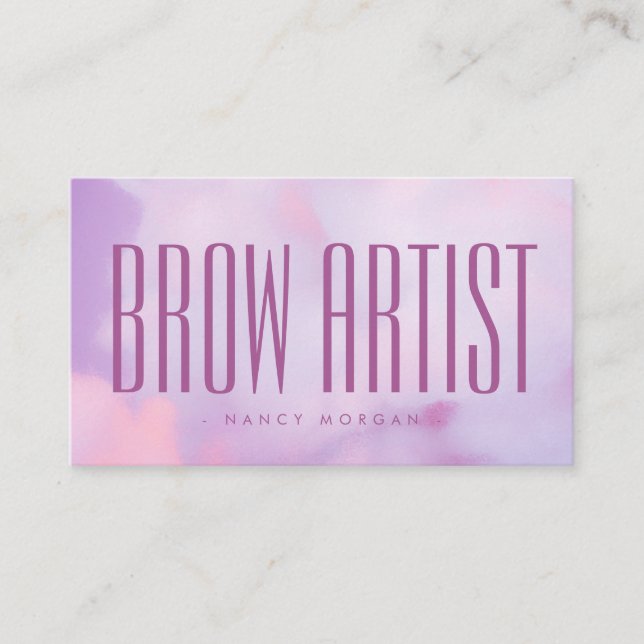 Brow Artist Purple Pastel Holographic  Visitkort (Framsida)