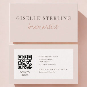 Brow Artist QR-kod Rosablush Visitkort