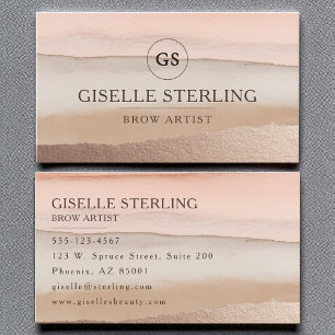 Brow Artist Ro Guld Beige Watercolor Visitkort