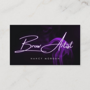 Brow Artist Typography Lila Neon Visitenkort Visitkort