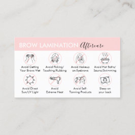 Brow Lamination Aftercare Post Instruction Visitkort
