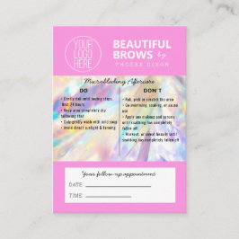 Brow Microblading Aftercare Crystal HoloGraph Bu Visitkort