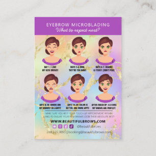 Brow Microblading Aftercare & Möte Marble Visitkort