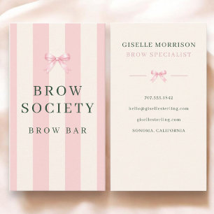 Brow Specialist Rosa och Gröna Randiga Preppy-slöj Visitkort
