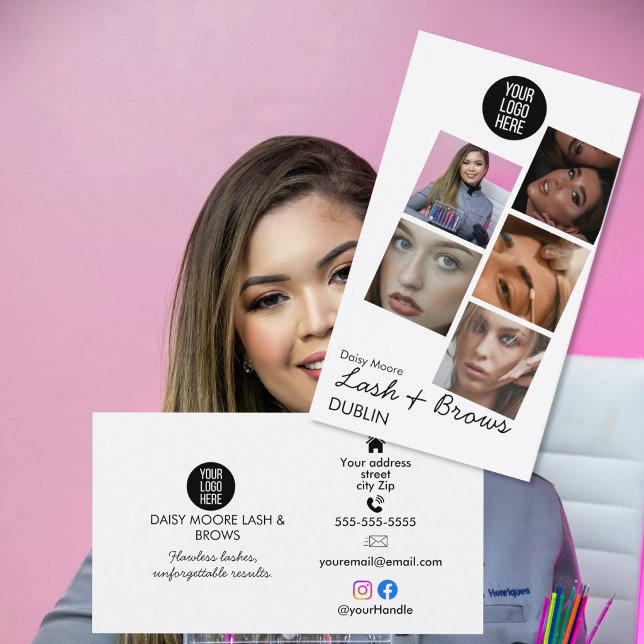 Brow Tech Foto Portfolio ögonbrynstatuering Design Visitkort (Skapare uppladdad)