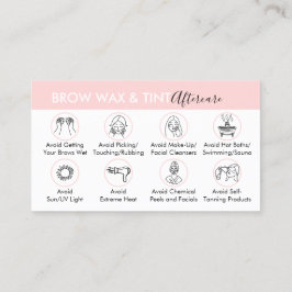 Brow Vax Tint Aftercare Instruction Visitkort