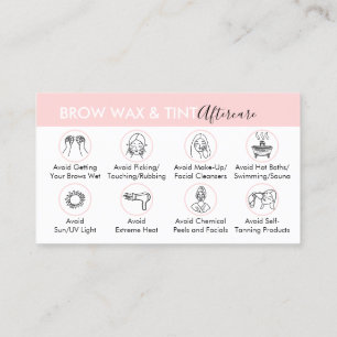 Brow Vax Tint Aftercare Instruction Visitkort