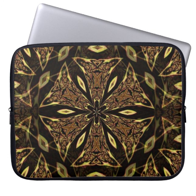 Brown Abstrakt Art Laptop sleeve (Framsidan)